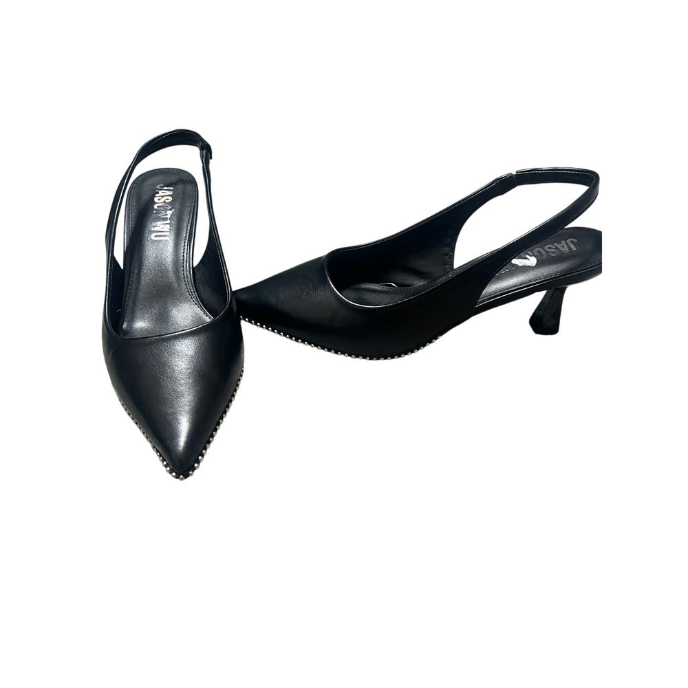 Jason Wu Willi Slingback Kitten Heel Shoes Size 8.5 Black